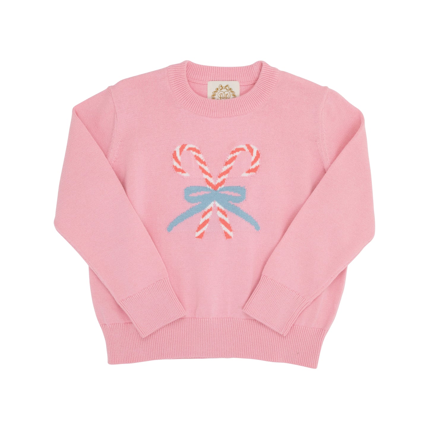 Isabelle's Intarsia Sweater | Hamptons Hot Pink with Candy Cane Intarsia