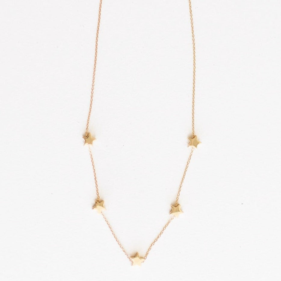 Jett | Gold necklace with three-dimensional star charms