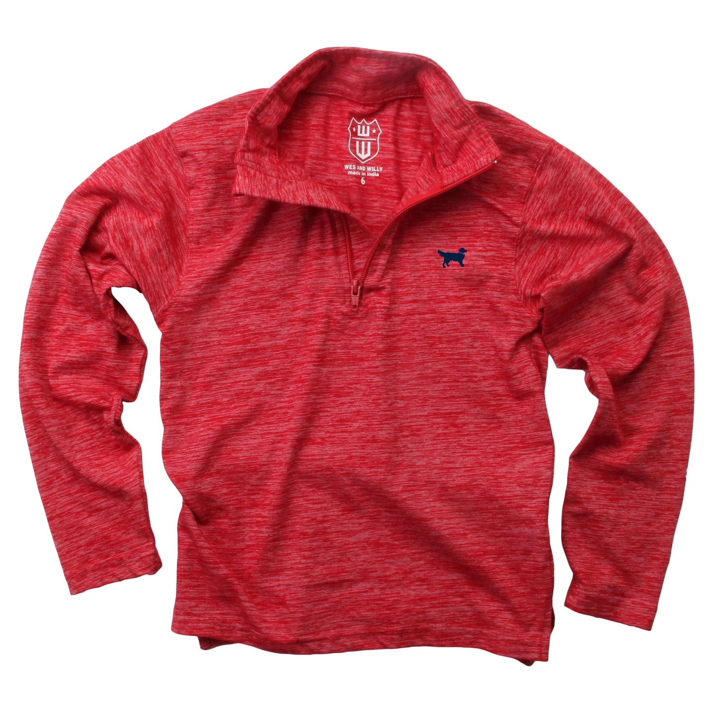 Cloudy Yarn Half Zip Pullover | Red