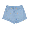 Joseph Ruffle Hem Shorts | Blue Embroidered Cotton Chambray