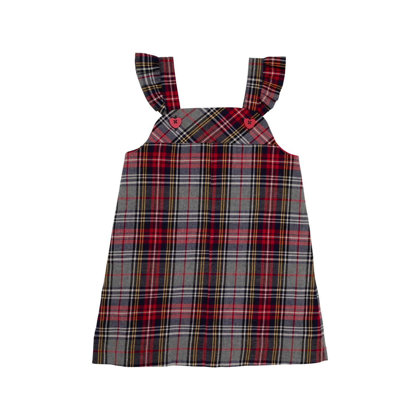 Julia Jumper (Flannel) | Park Lane Plaid with Richmond Red Heart Buttons