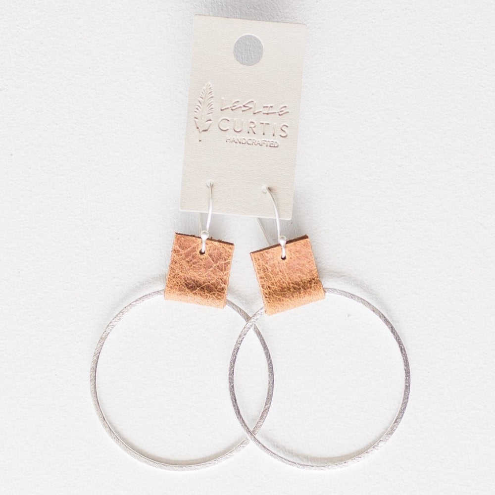 Laura Hoop Earrings | Saddle/Silver (2")