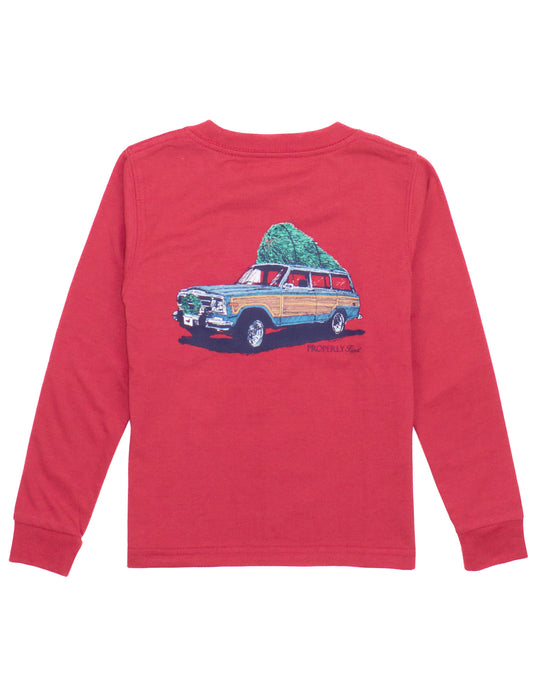 LD Holiday Run LS Tee | Cabernet