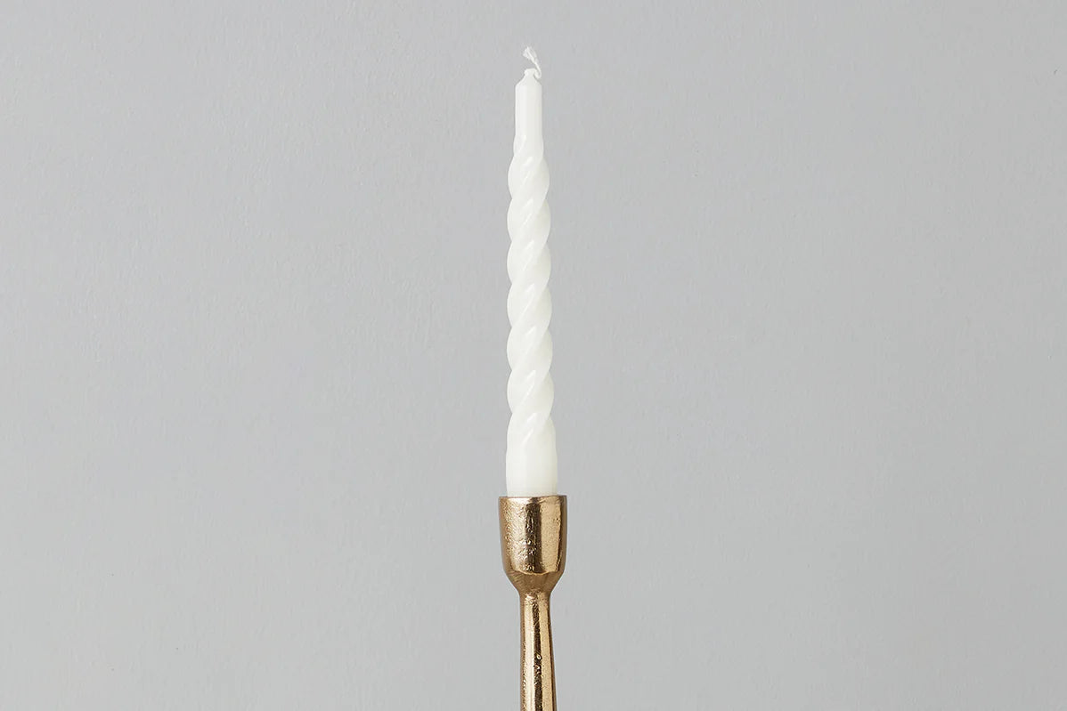 White Twisted Taper Candles | Set of 6