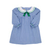 Banks Bow Dress | Barbados Blue/Gingham Kelly Green