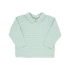 Long Sleeve Peter Pan Collar Onesie & Shirt |  Kiawah Kelly Green & Barrington Blue Chandler Check