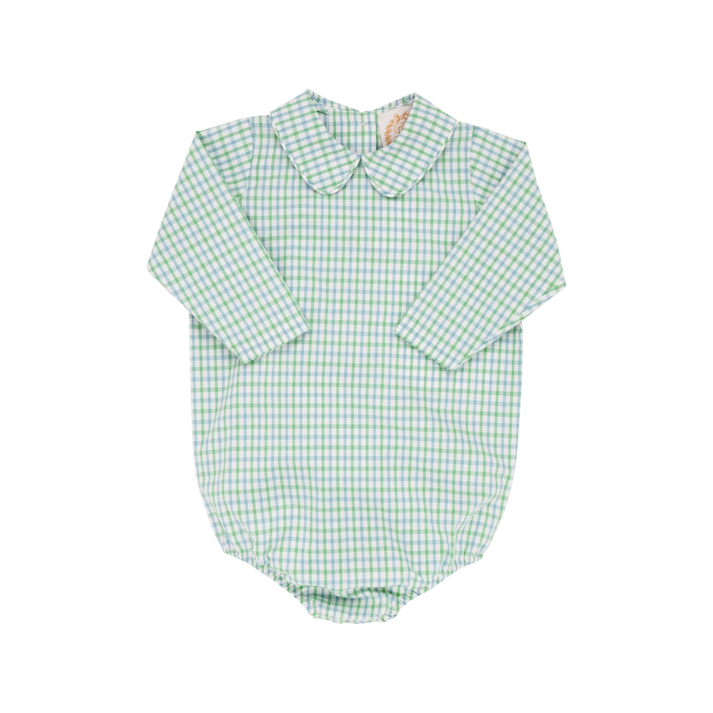 Long Sleeve Peter Pan Collar Onesie & Shirt |  Kiawah Kelly Green & Barrington Blue Chandler Check