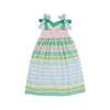 Macie Midi Dress | Sarasota Stripe with Palm Beach, Buckhead Blue, & Grace Bay Green