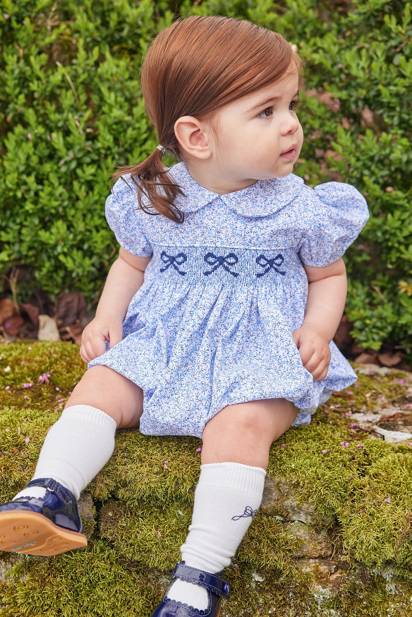 Embroidered Essential Cardigan | Navy Bows