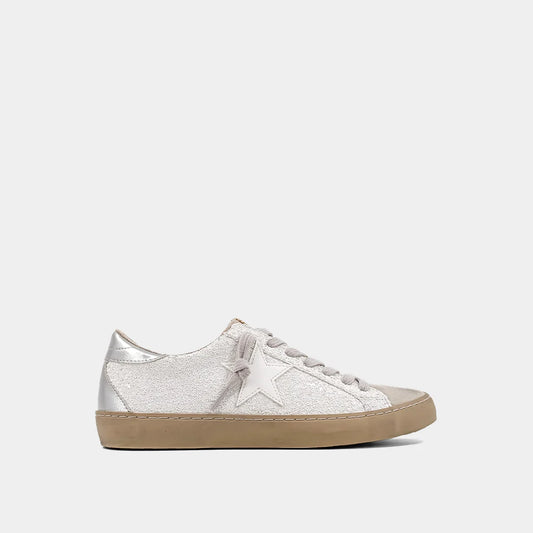 Paula Sneaker | White Glitter