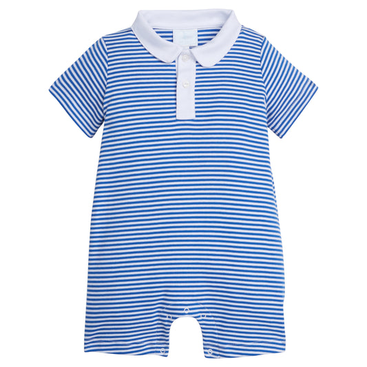 Peter Pan Polo Romper | Royal Stripe