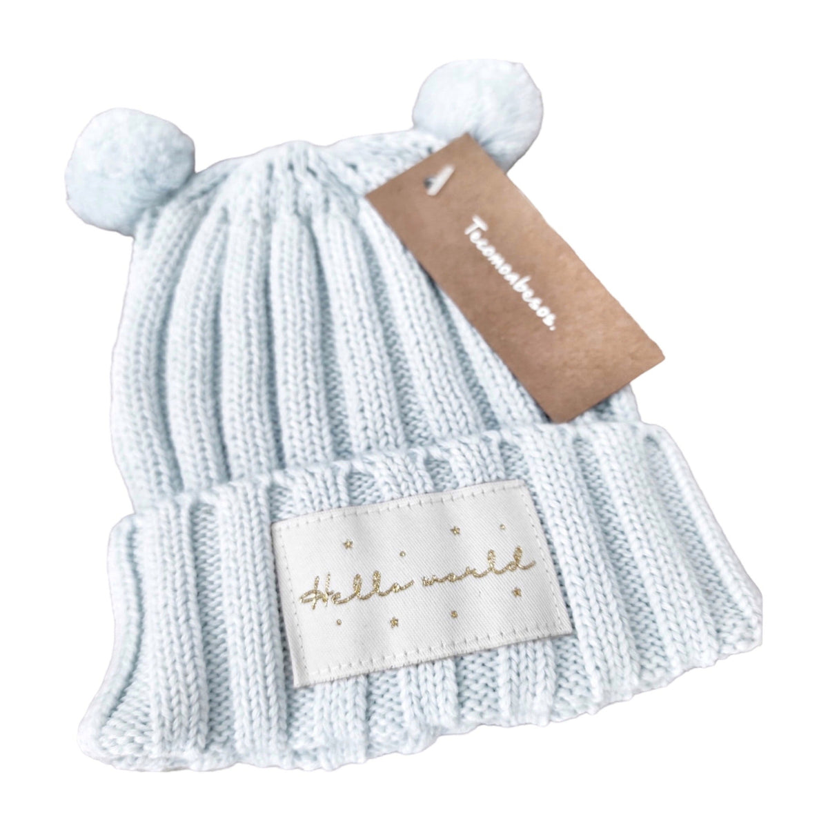 Hello World Knitted Hat | Sky