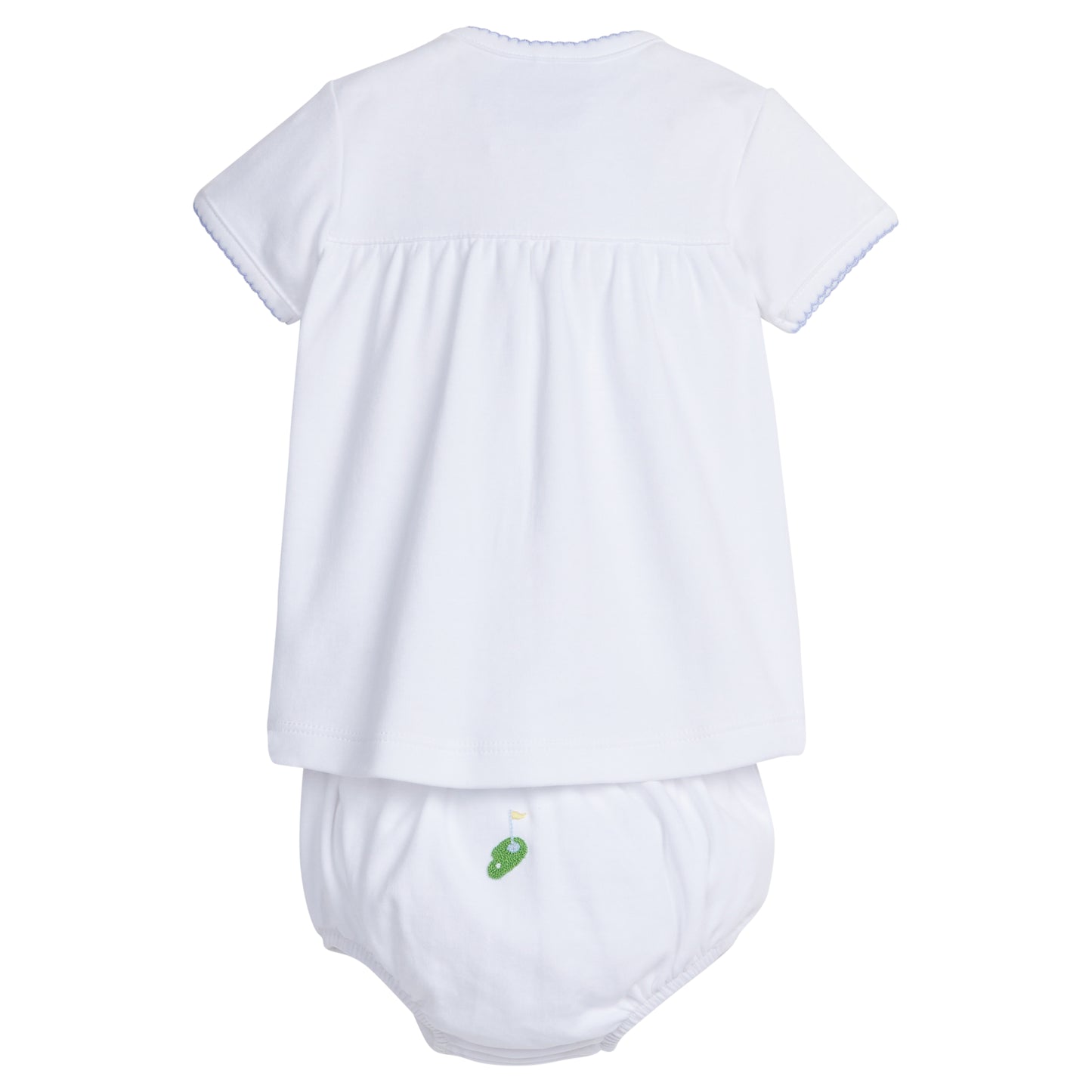 Pinpoint Layette Knit Set | Blue Golf