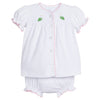 Pinpoint Layette Knit Set | Pink Golf