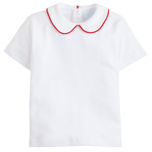 Piped Peter Pan Short-Sleeve | Red