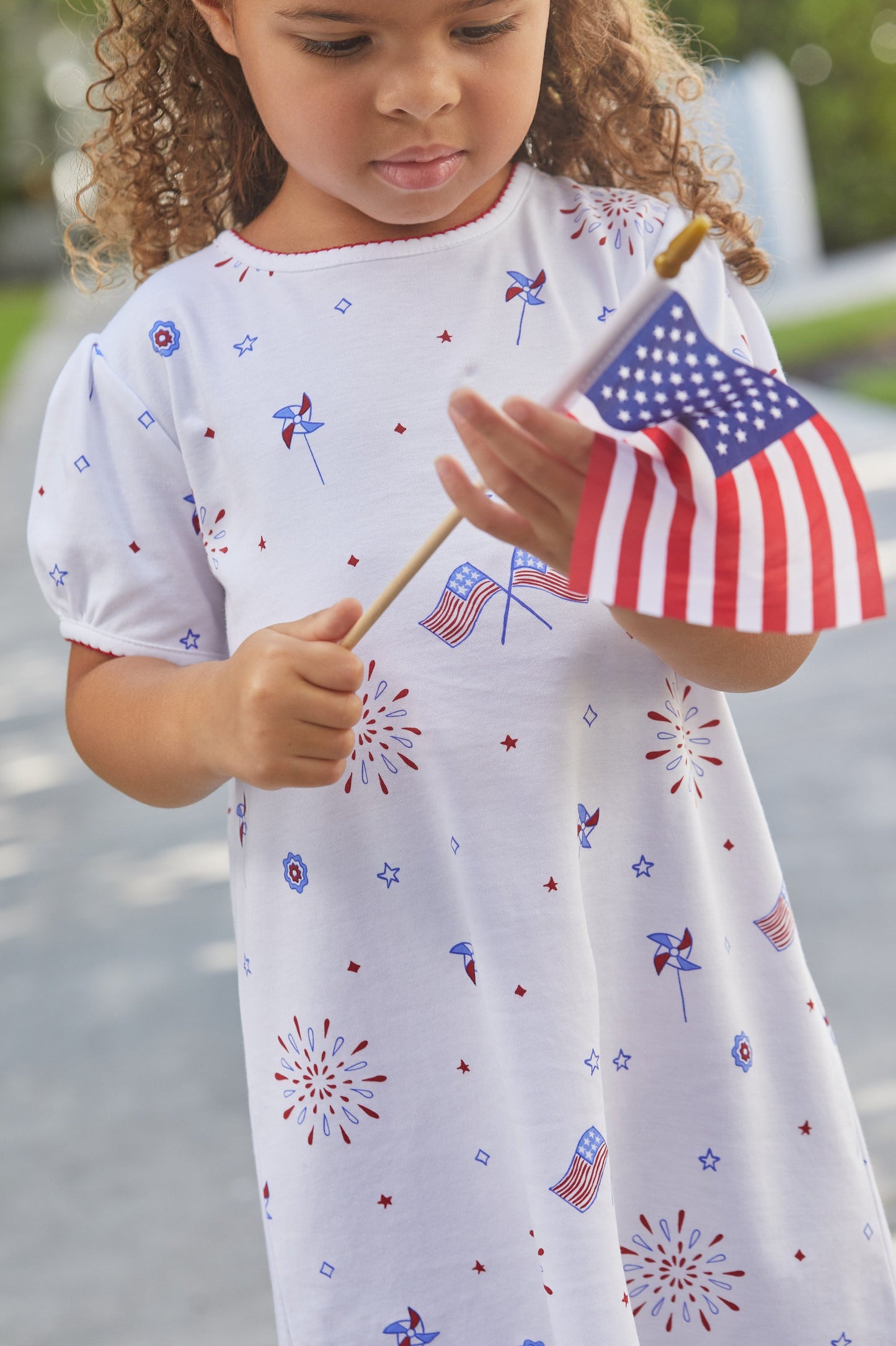 Printed T-Shirt Dress | Patriotic Flags