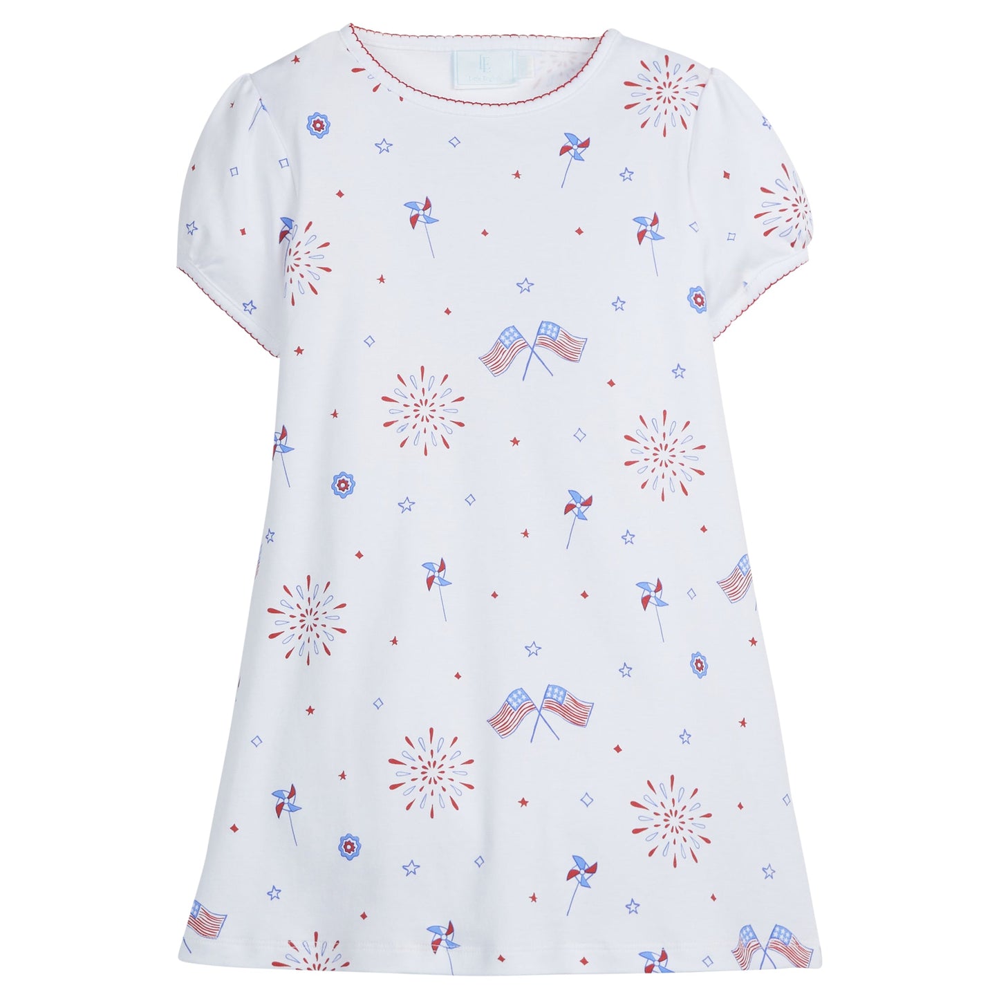 Printed T-Shirt Dress | Patriotic Flags