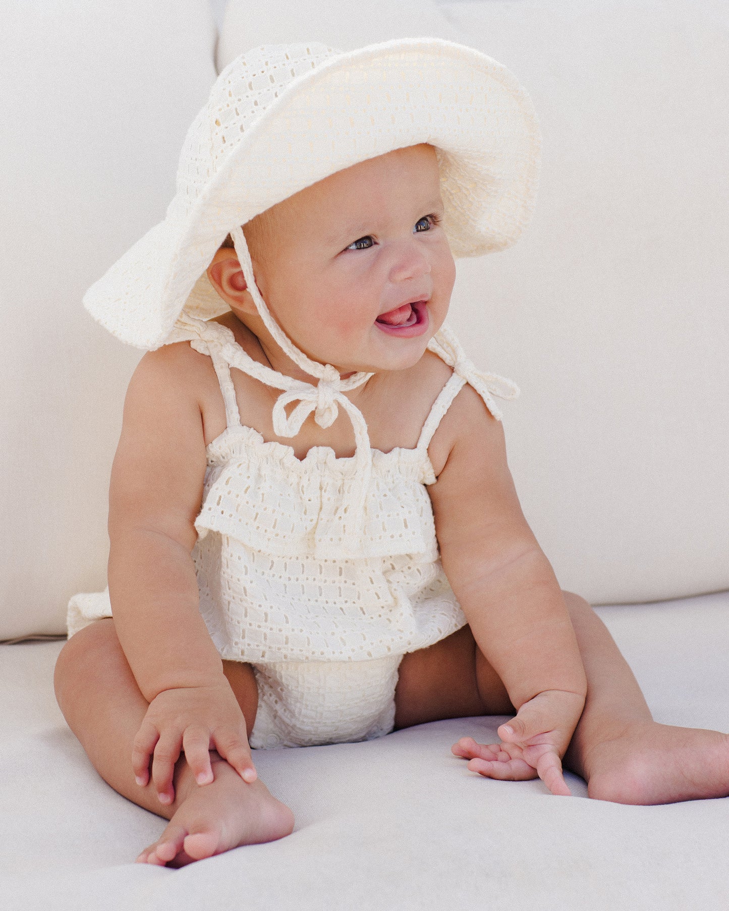 Ruffle Romper | Ivory