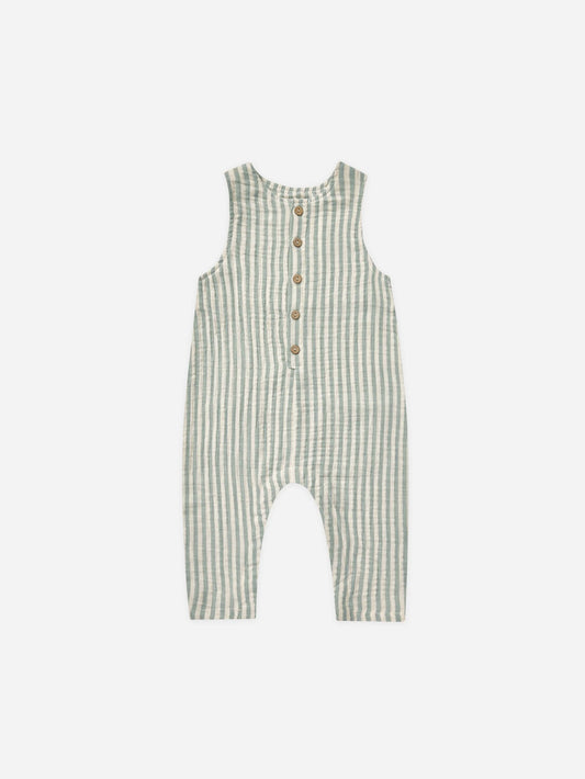 Button Jumpsuit || Summer Stripe