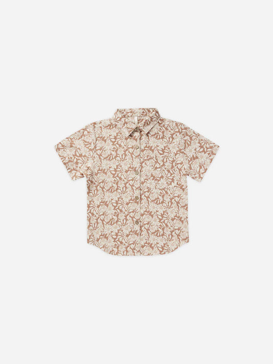 Collared Short Sleeve Shirt || Plumeria