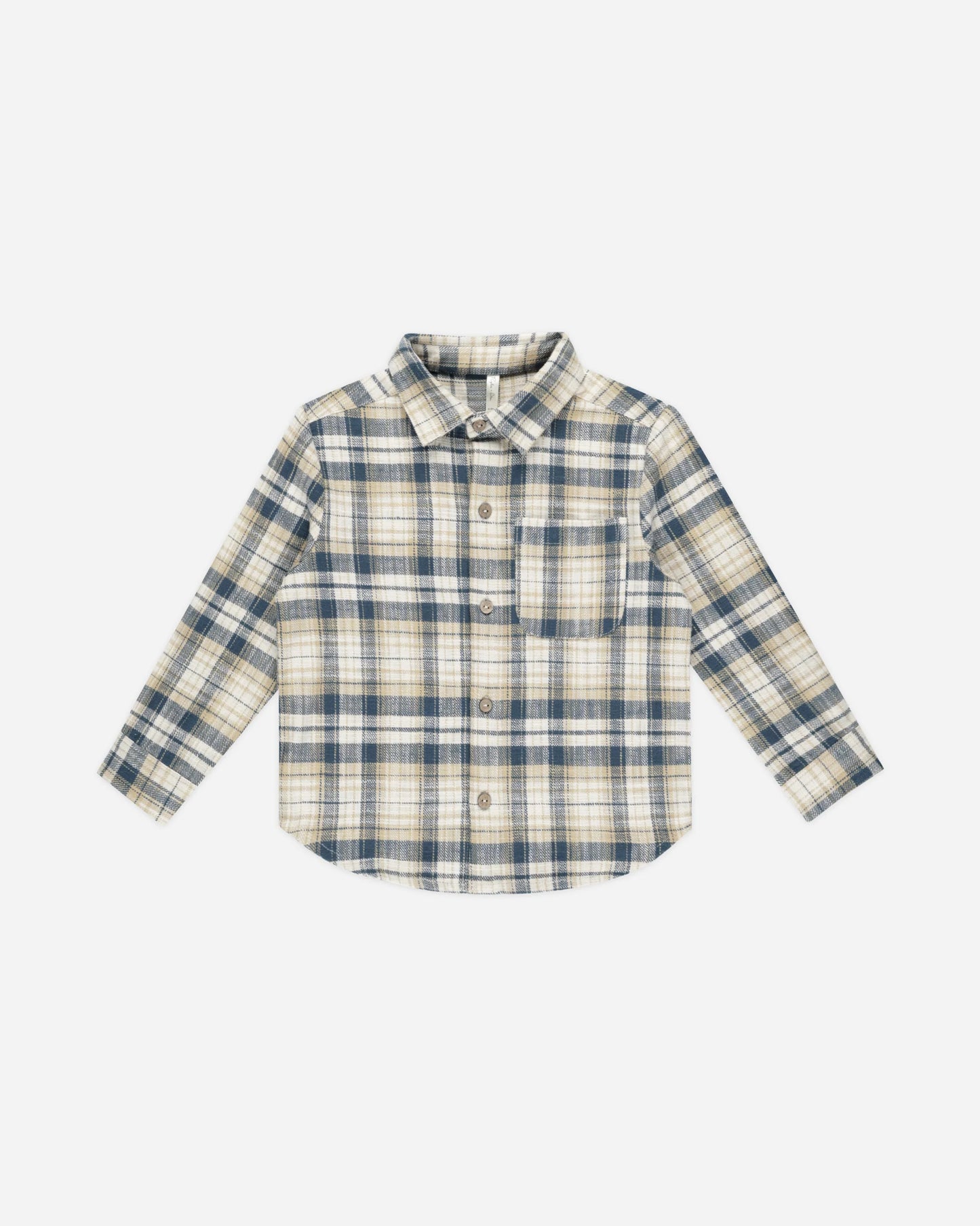 Collared Long Sleeve Shirt | Indigo Plaid