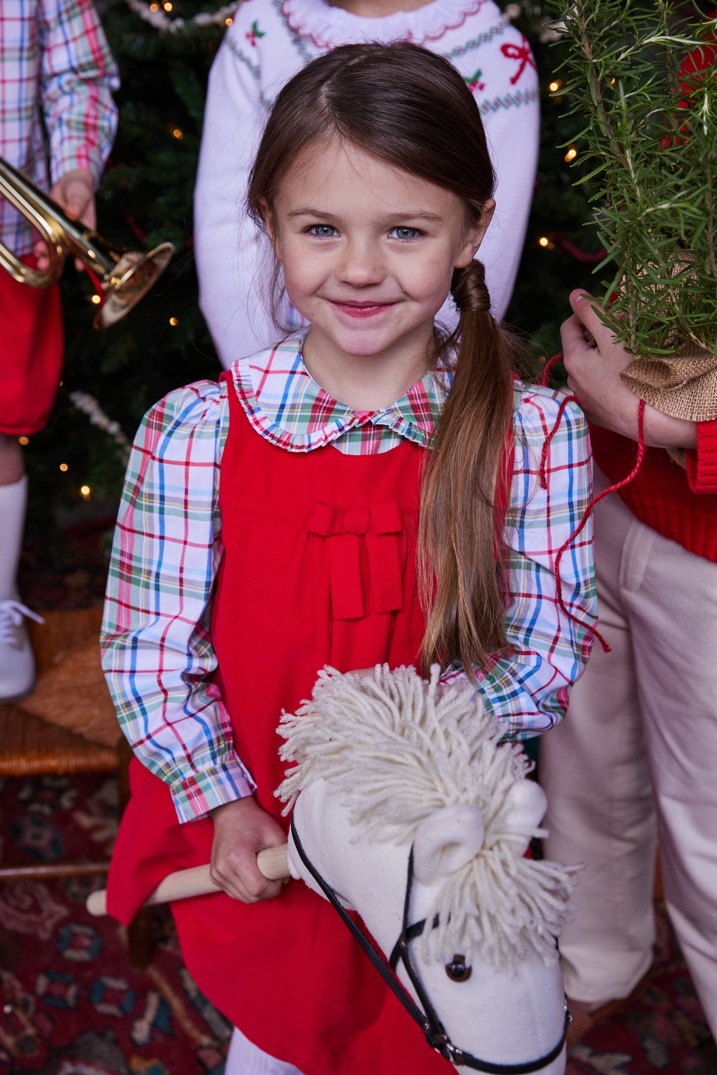 Pleated Bow Jumper | Red Corduroy