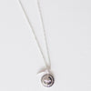 Sims Horn Charm & Small Cross Disc Necklace | Silver