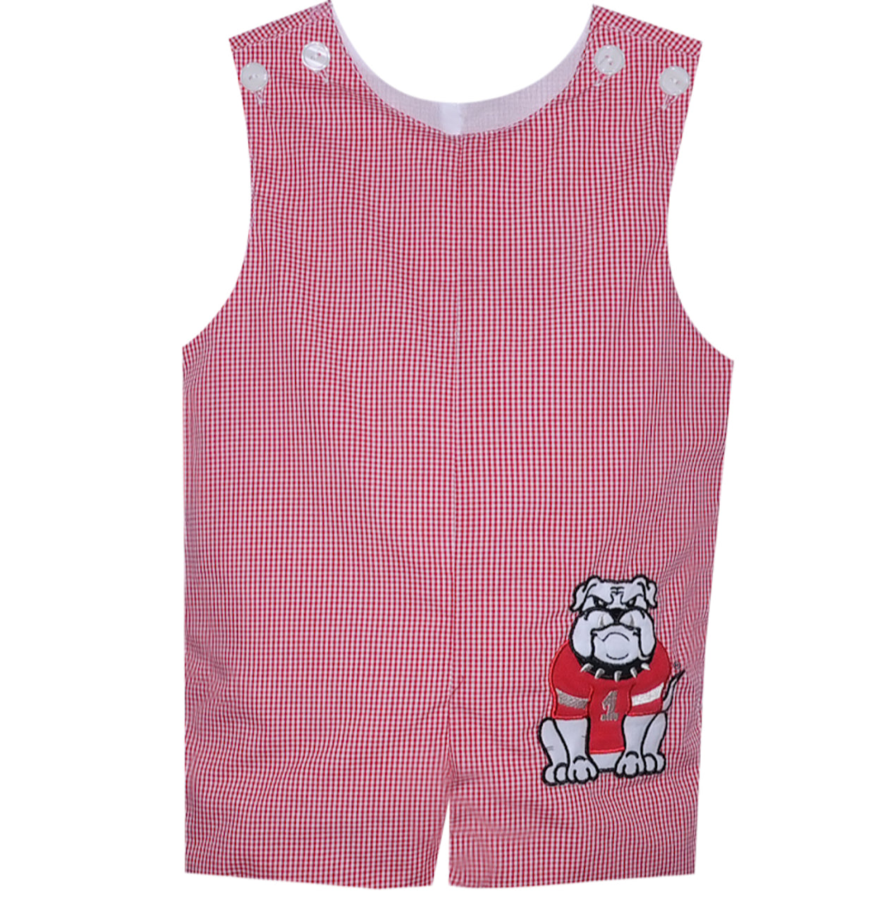 #1 Applique Georgia Bulldogs Shortall | Red/Black