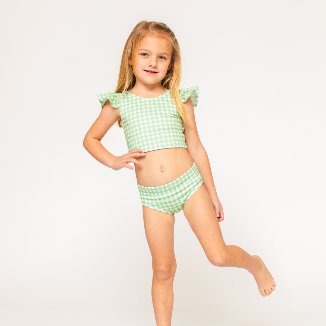 The Bikini Bather | Green Gingham