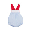 Samprey Sunsuit | Breakers Blue Seersucker With Worth Avenue White And Richmond Red