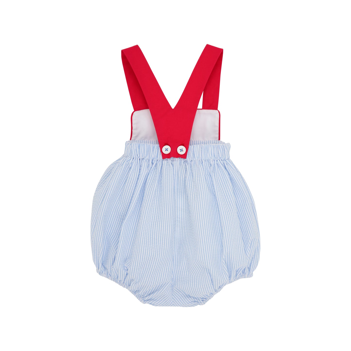 Samprey Sunsuit | Breakers Blue Seersucker With Worth Avenue White And Richmond Red