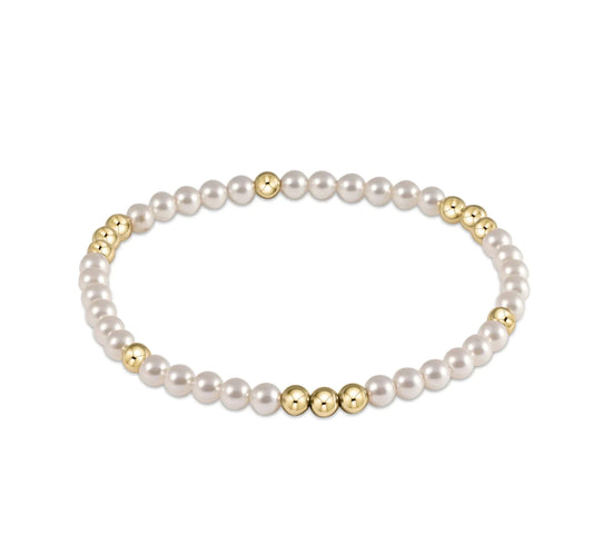 Worthy Pattern 3mm Bead Bracelet | Pearl