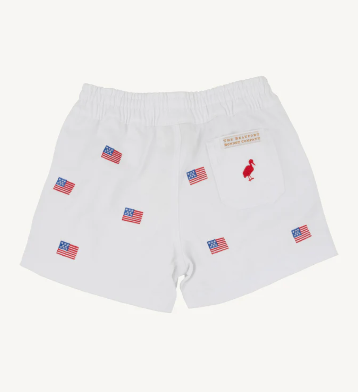 Critter Sheffield Shorts | Worth Ave White with American Flags