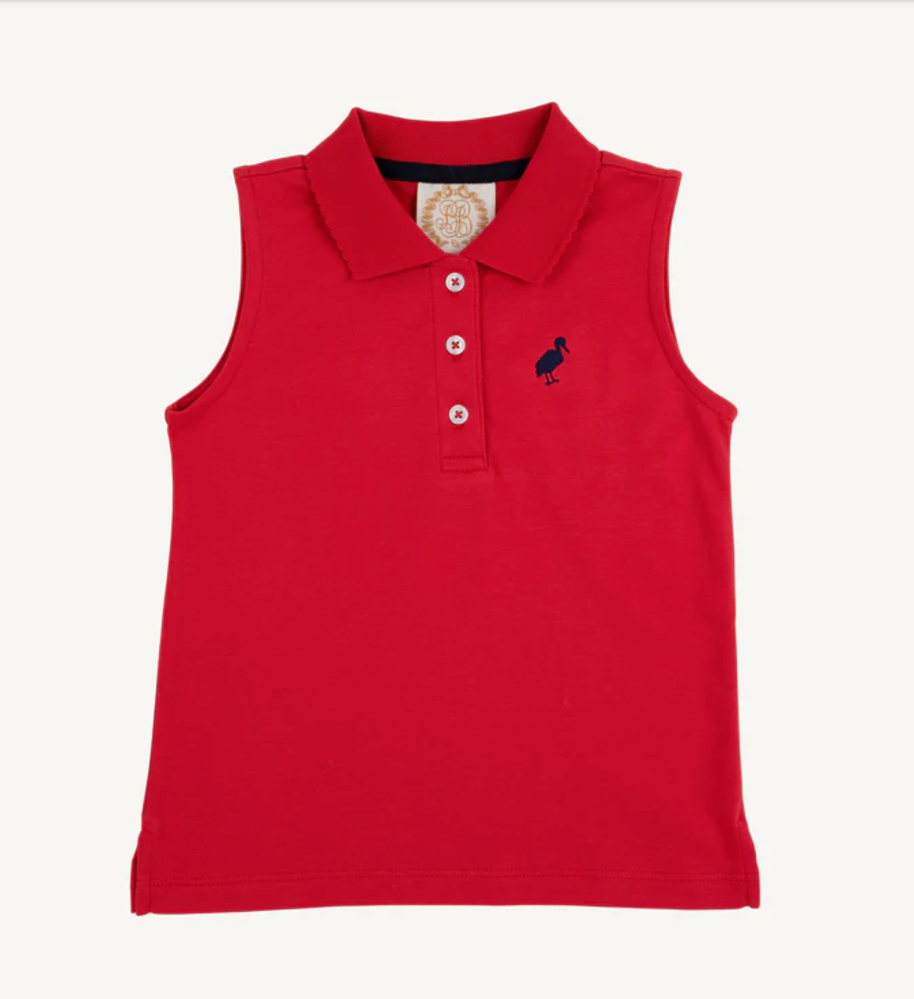 Sleeveless Anna Price Polo | Richmond Red with Nantucket Navy