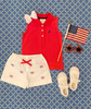 Critter Cheryl Shorts | Worth Ave White with American Flags