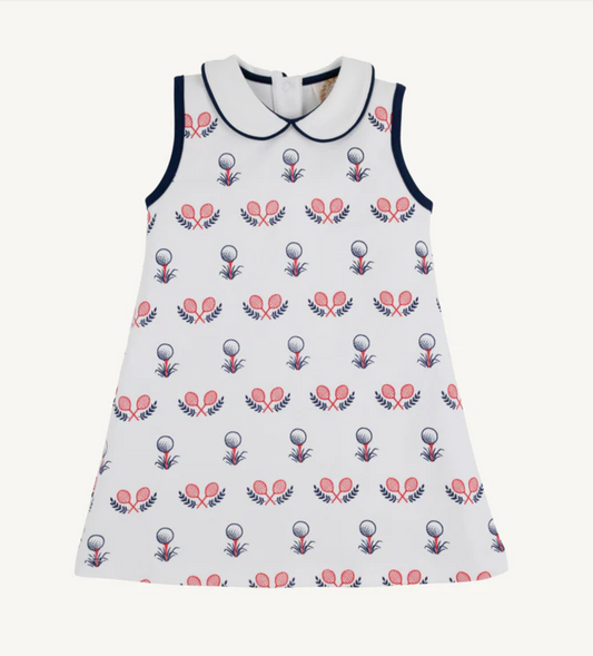 Sleeveless Maude's Peter Pan Collar Dress | Little Sport with Worth Avenue White and Nantucket Navy