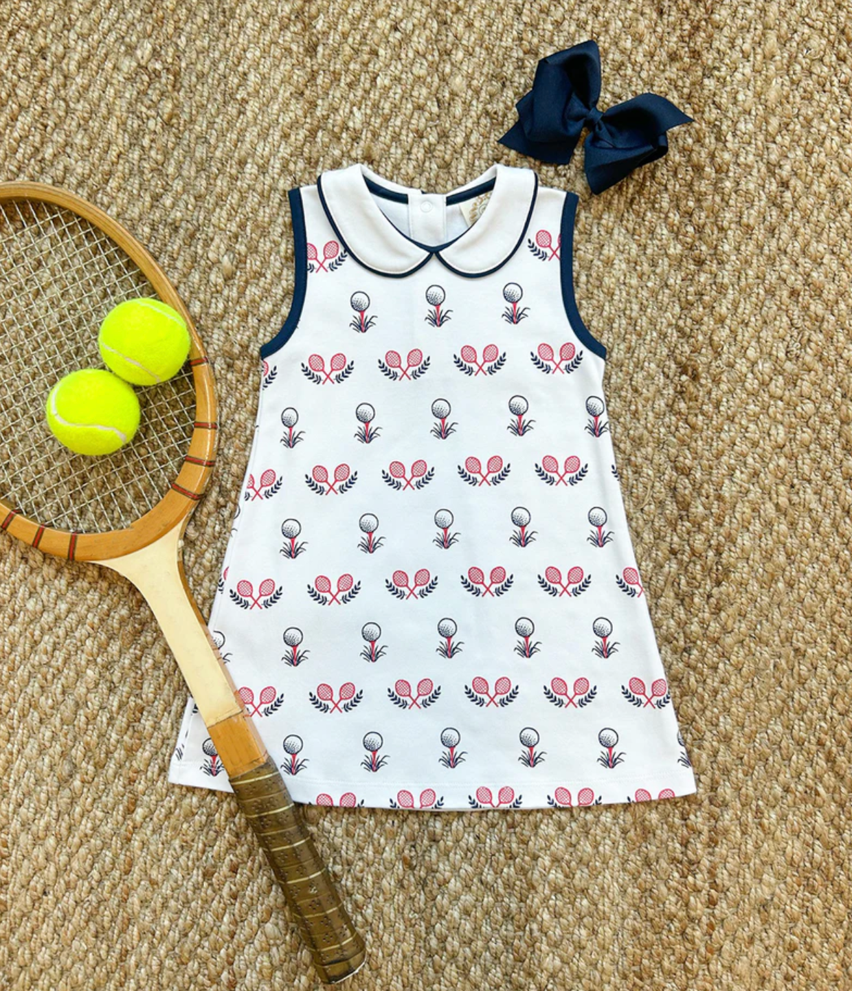 Sleeveless Maude's Peter Pan Collar Dress | Little Sport with Worth Avenue White and Nantucket Navy