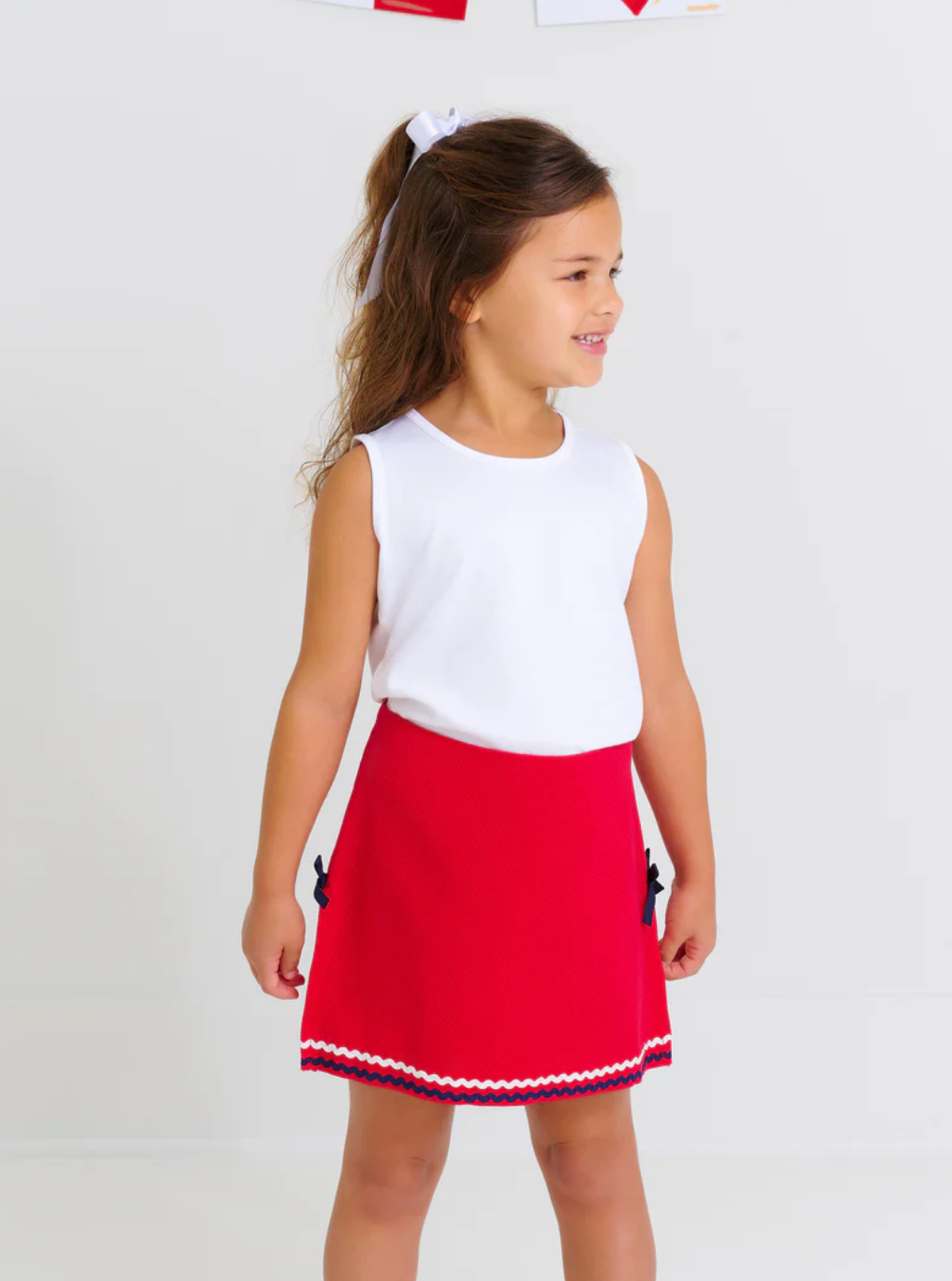 Clay's Club Skort | Pique | Richmond Red with Nantucket Navy