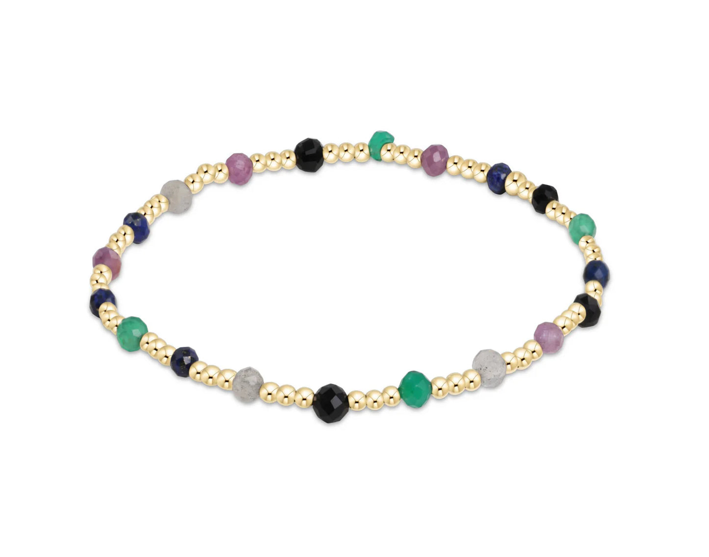 gemstone gold sincerity pattern 3mm bead bracelet | hot mess fall winter