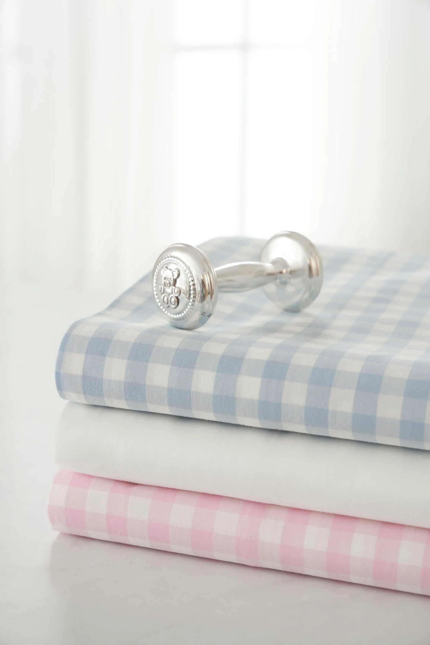 Luxe Premium Cotton Crib Sheet | Pink Gingham