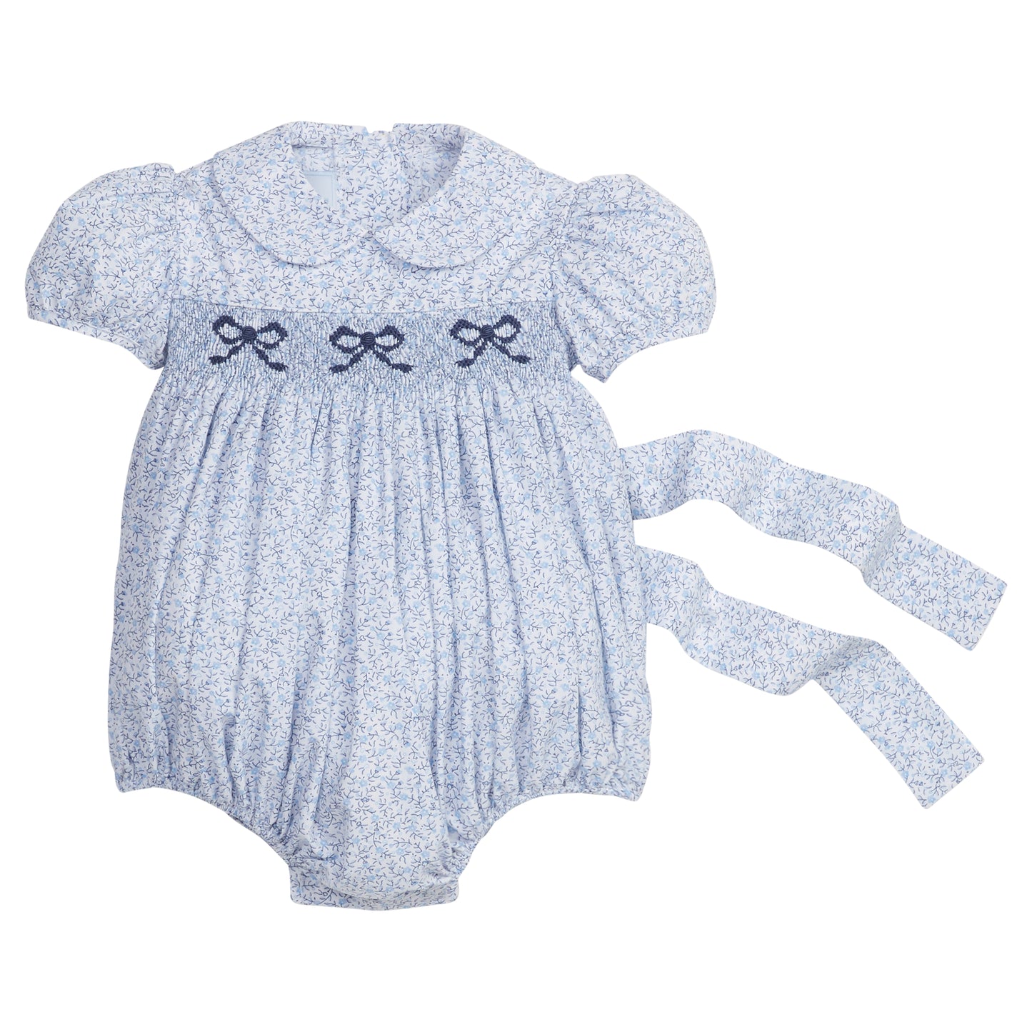 Smocked Peter Pan Bubble | Blue Vinings