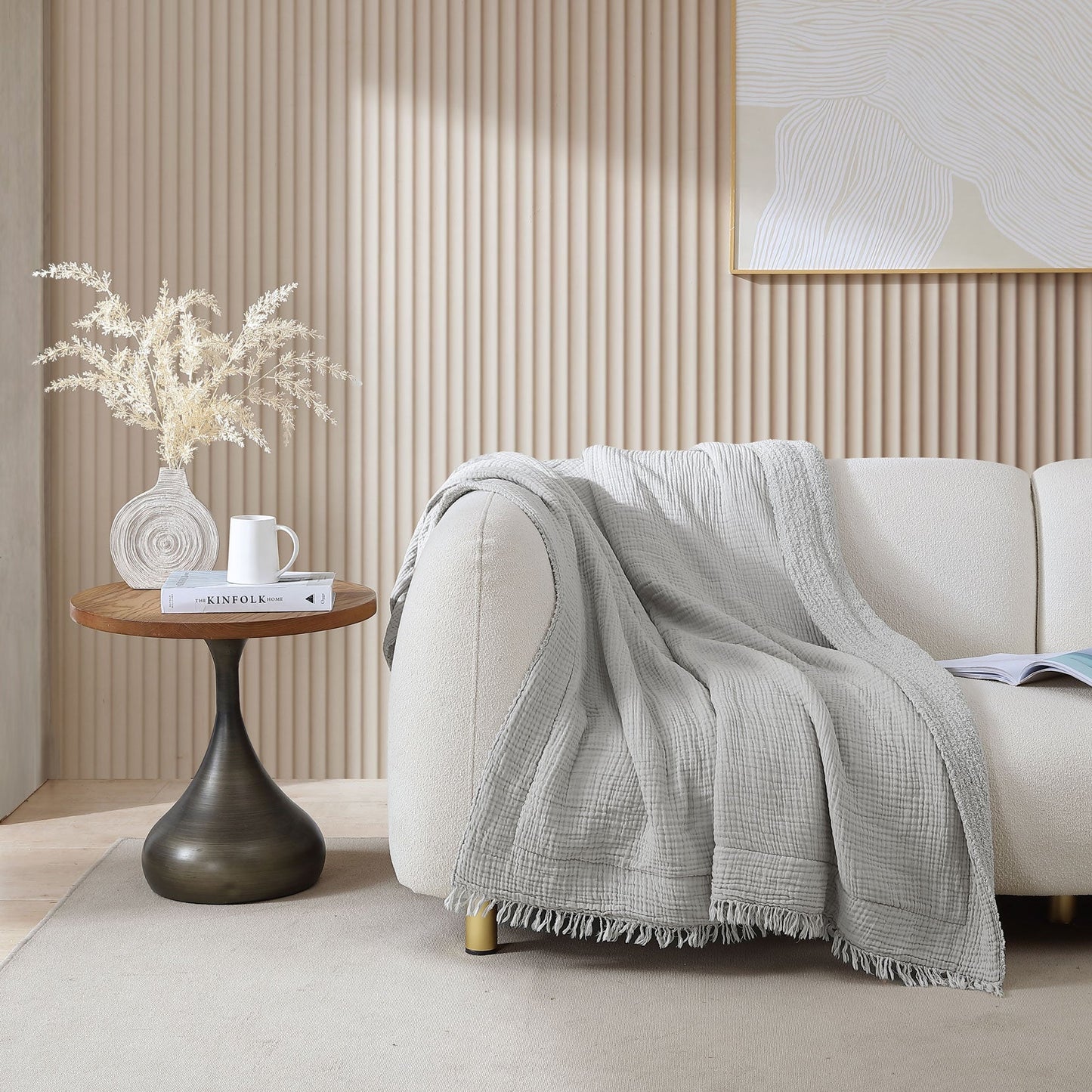 Muslin Snug Throw | Cloud Grey