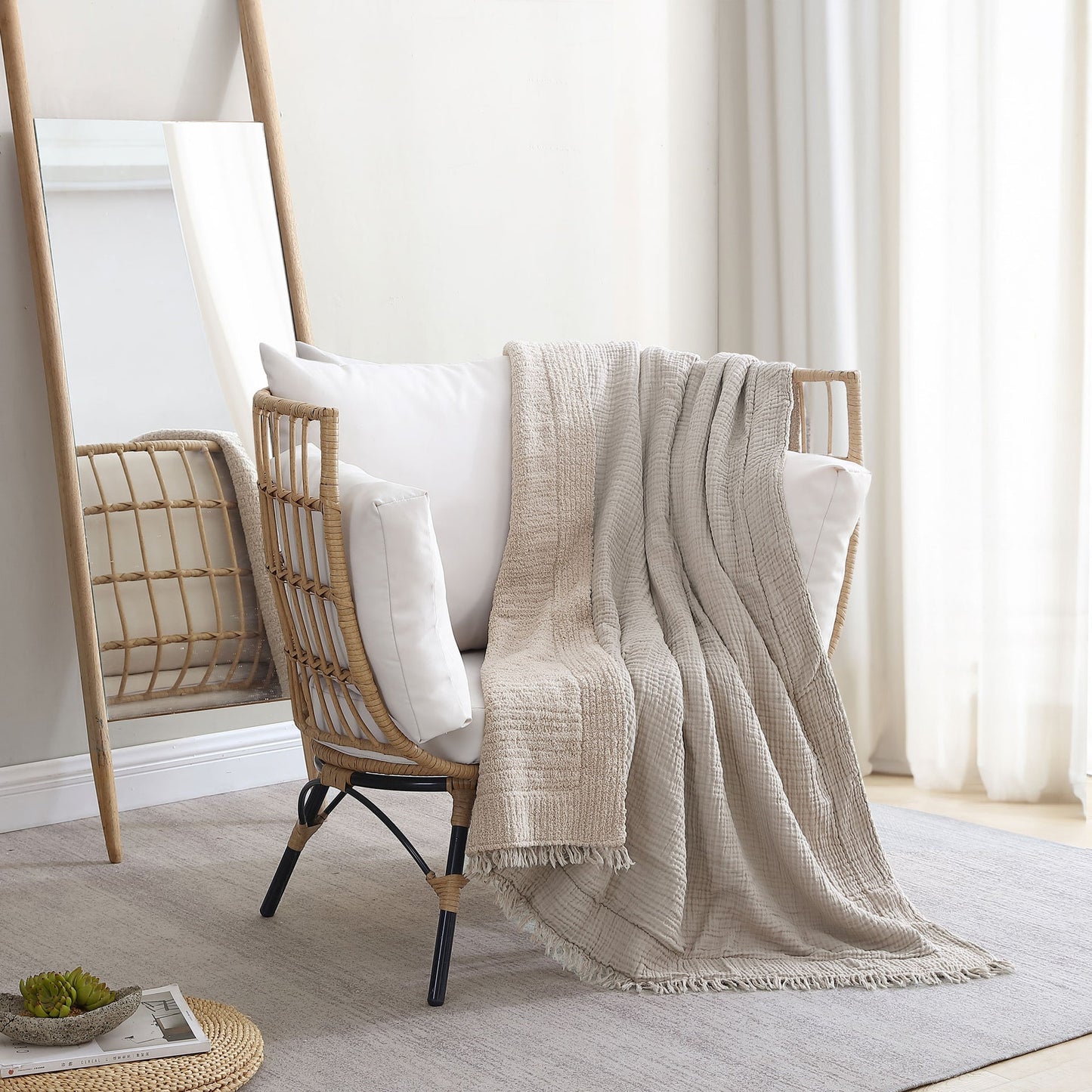 Muslin Snug Throw | Taupe