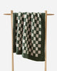 Checkerboard Throw | Moss + Sahara Tan