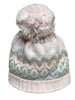 Fair Isle Herringbone Toboggan Hat | Pink