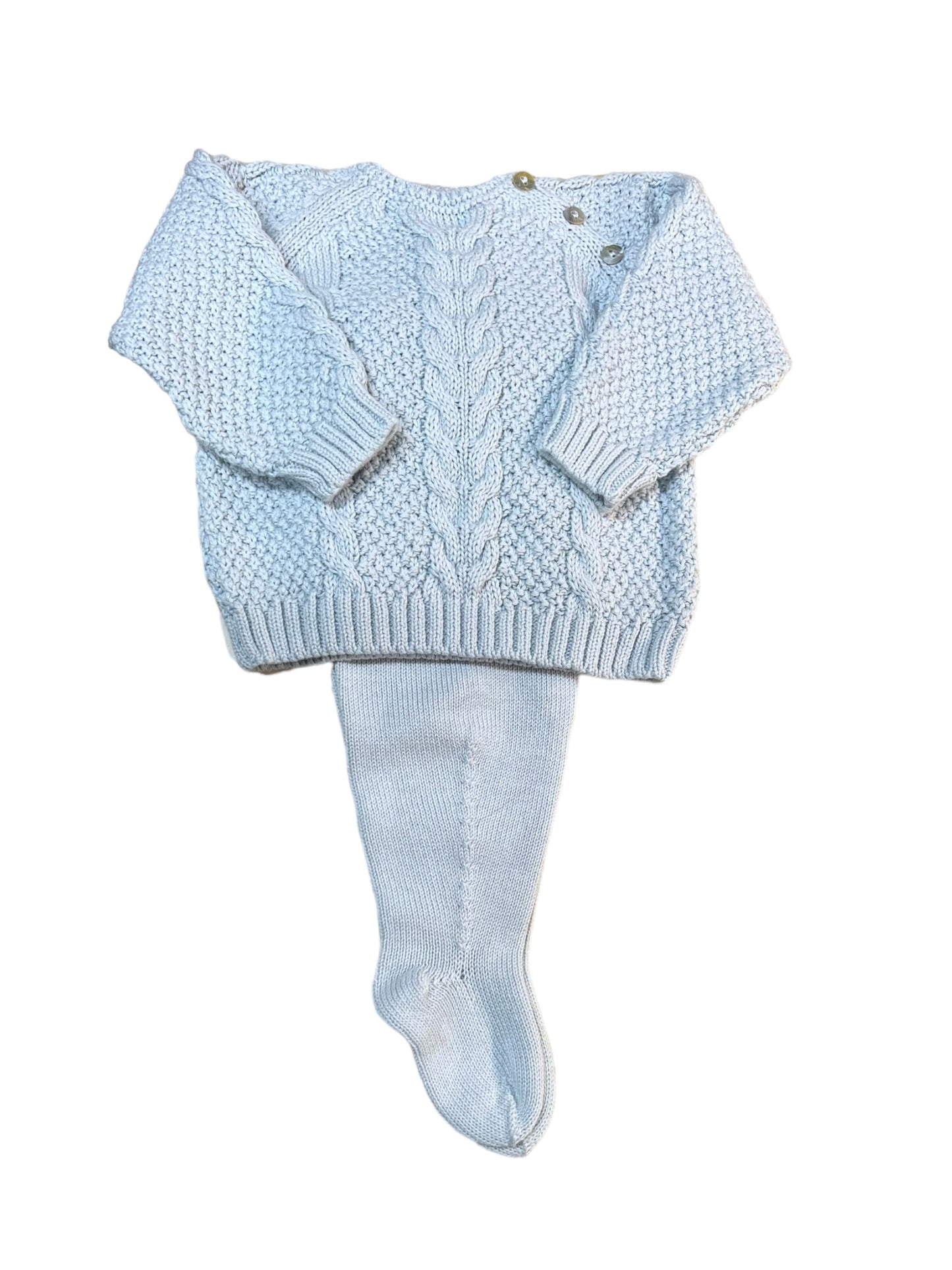 Cable & Rice Stitch Jogger Set | Light Blue