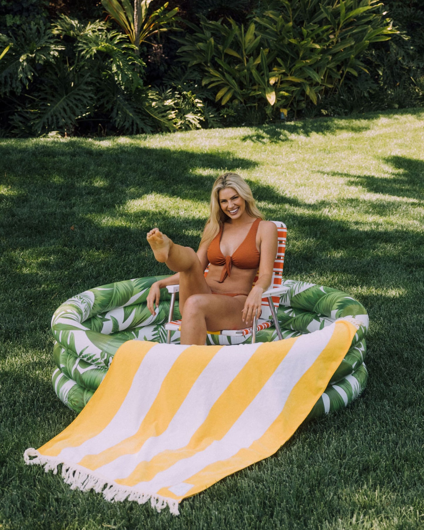 Mellow Yellow Striped Beach Towel