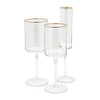 Optic Champagne Flute with Gold Rim