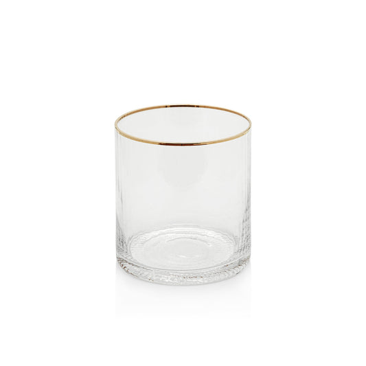 Optic Rocks Glass with Gold Rim