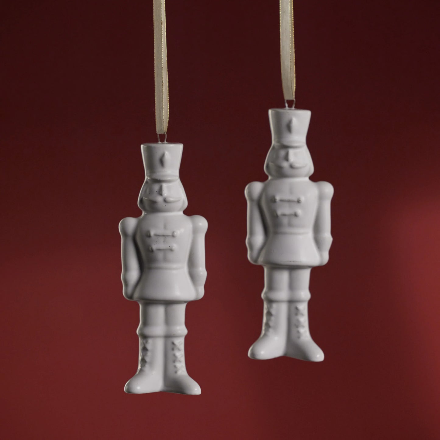 Ceramic Nutcracker Ornament | Matte White